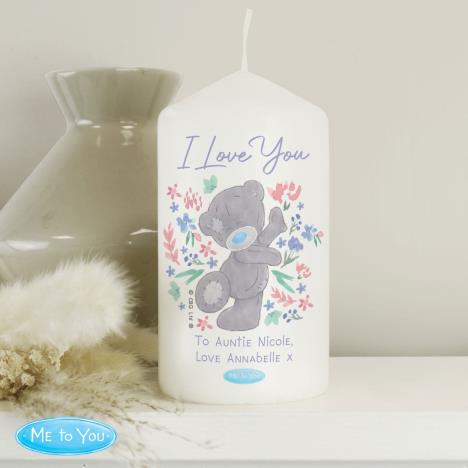Personalised Me to You Floral Pillar Candle Extra Image 2